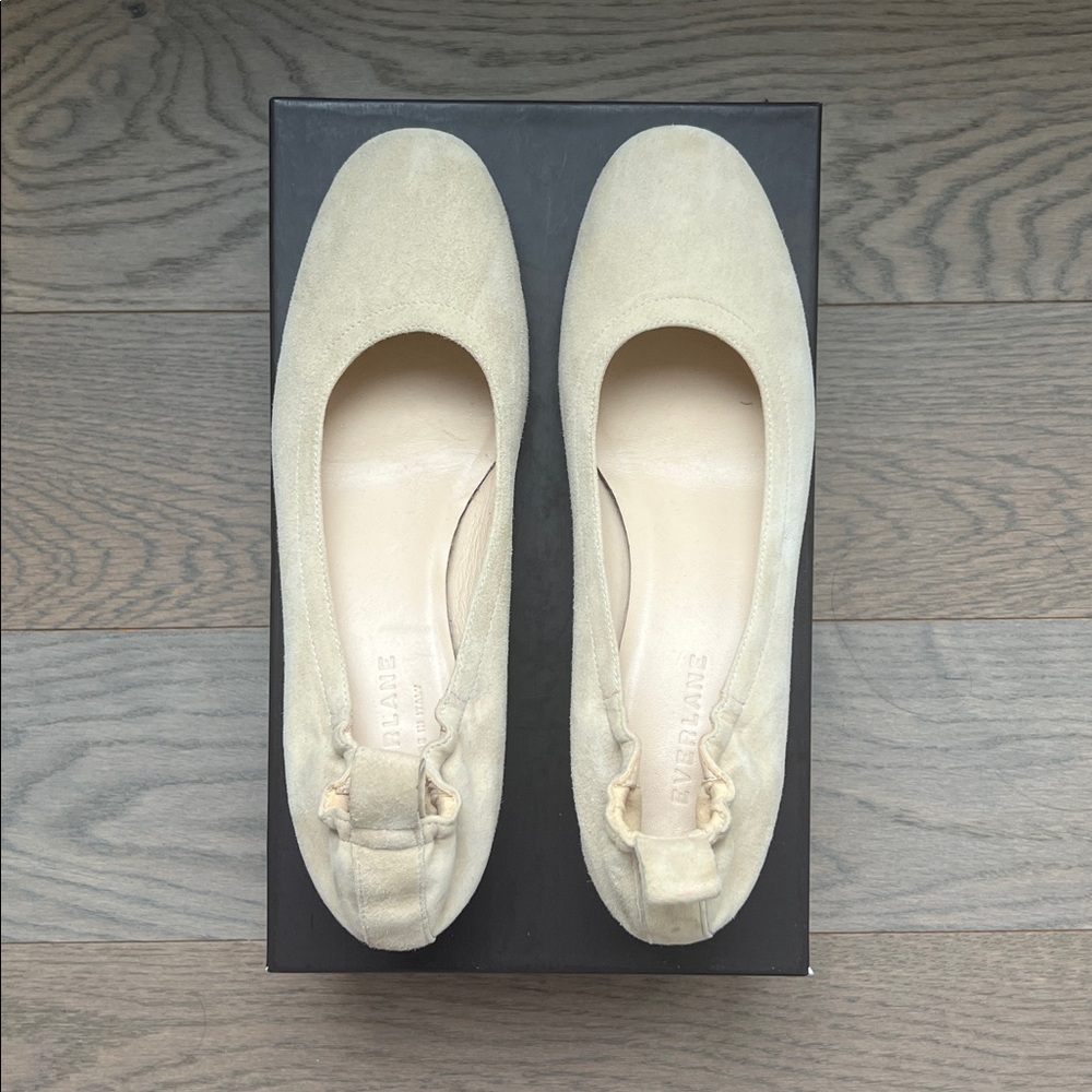 Everlane Cream Suede Block Heels | NWOT